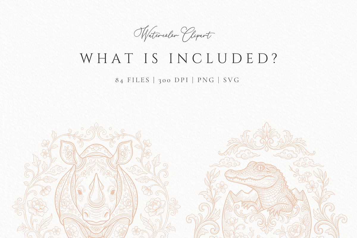Toile Safari Animals Beige, an Animal Illustration by Invite to Clipart (Photo 10 of 14)