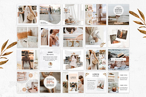 Boho Instagram Template Bundle