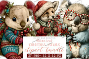 Whimsical Christmas Animals Clipart, an Illustration by DreamArtGraphic (Thumbnail 1 of 4)