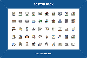 Real estate icons, an Outline Icon by Wencory