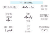 Cute Otters Cliparts & Patterns, a Graphic by danceyourlife (Thumbnail 10 of 11)