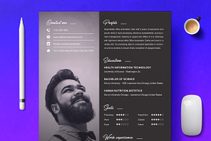 Black Resume Template With Photo