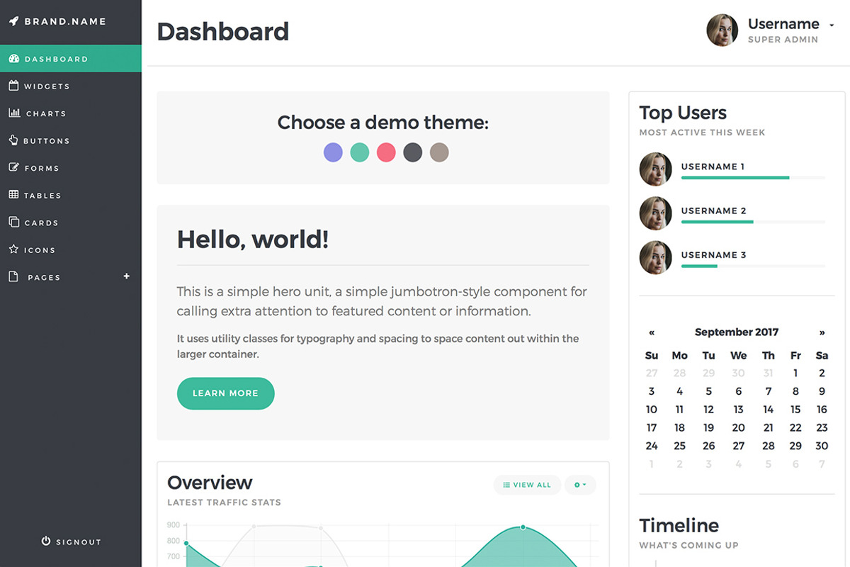 Bootstrap 4 Admin Dashboard Template, a Bootstrap Template by Medialoot (Photo 7 of 10)