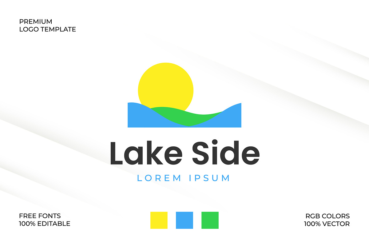 Lake Side Logo Template | Creative Market