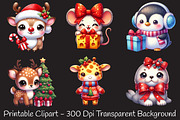 Kawaii Christmas Animals – PNG, an Illustration by RobertsArt (Thumbnail 2 of 7)
