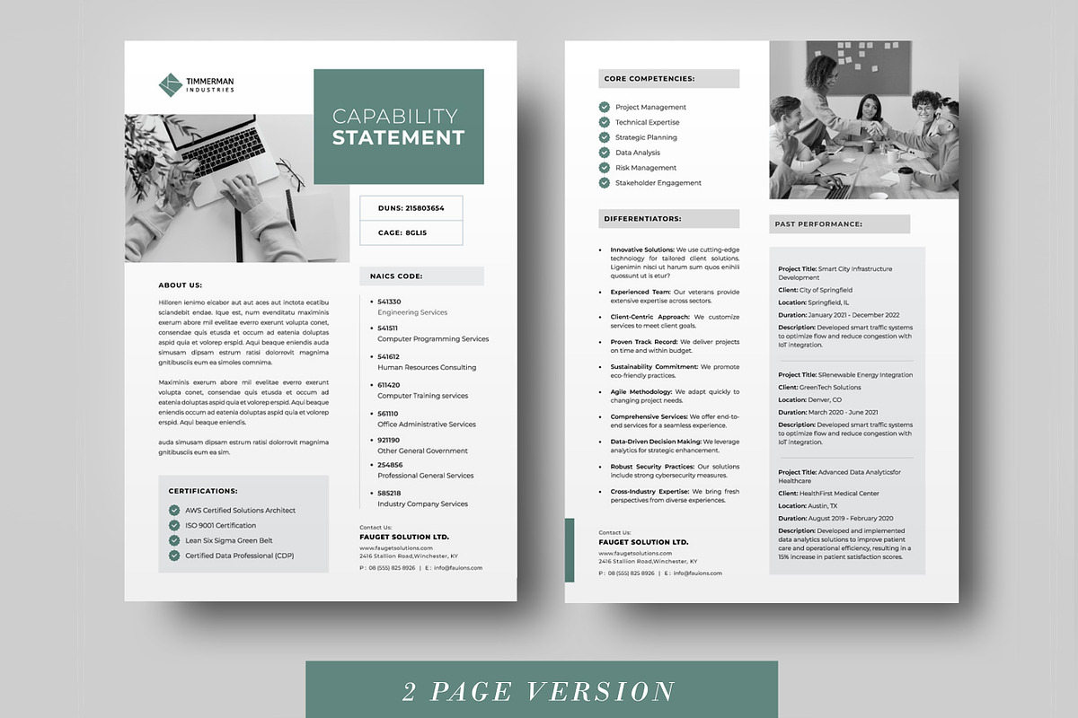 Business Capability Statement Design, a Brochure Template by DesVert (Photo 2 of 6)