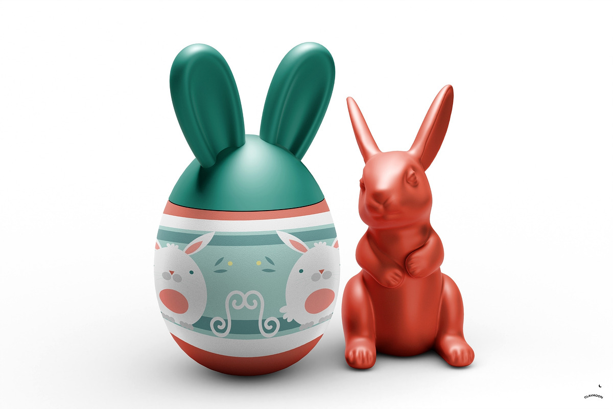 Easter Egg Mockup Bunny Edition, a Mockup by Claymoon Lab (Photo 3 of 7)