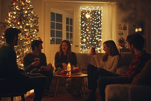 Friends enjoy a cozy gathering at ho, a Photo by Iftikhar Alam