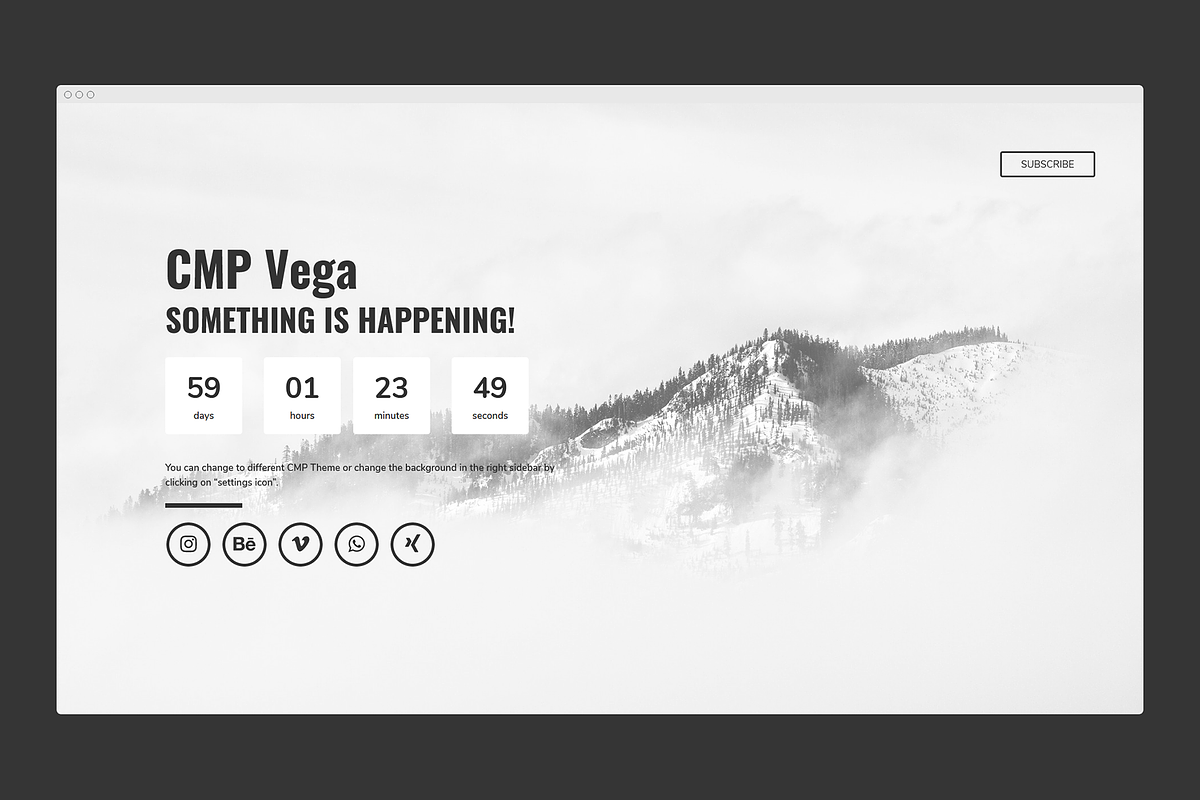 CMP Vega - Maintenance Landing Page, a WordPress Template by NiteoThemes (Photo 1 of 3)