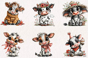 Quirky Cow Clipart PNG Whimsical, a Seasonal Illustration by CreationArt (Thumbnail 4 of 7)