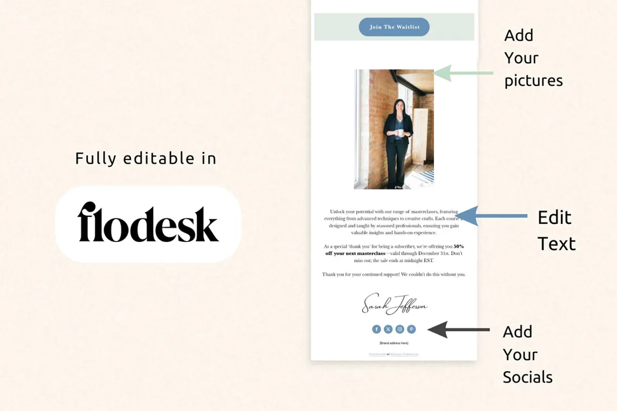 Flodesk Newsletter Template, an Email Template by PittaFinePrint