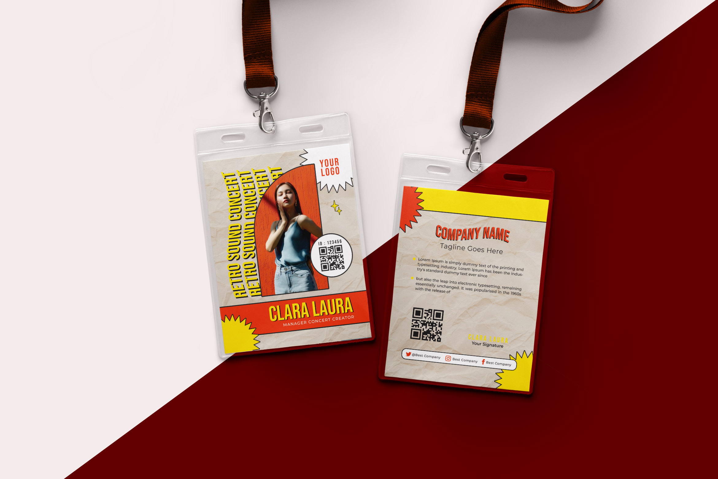 Music Event ID Card, a Stationery Template by Vibesteam