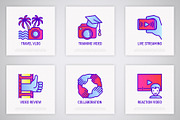 Video Blogging | 16 Thin Line Icons, an Outline Icon by Alex Blogoodf (Thumbnail 6 of 11)
