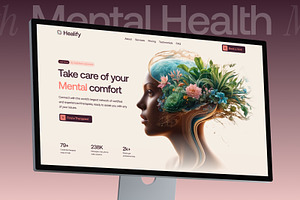 Healify Mental Health Template, a Landing Page Template by frameum