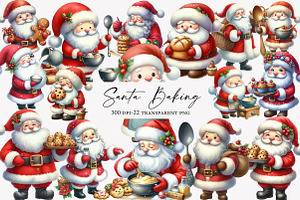 Santa Baking Clipart, an Illustration by Designworld