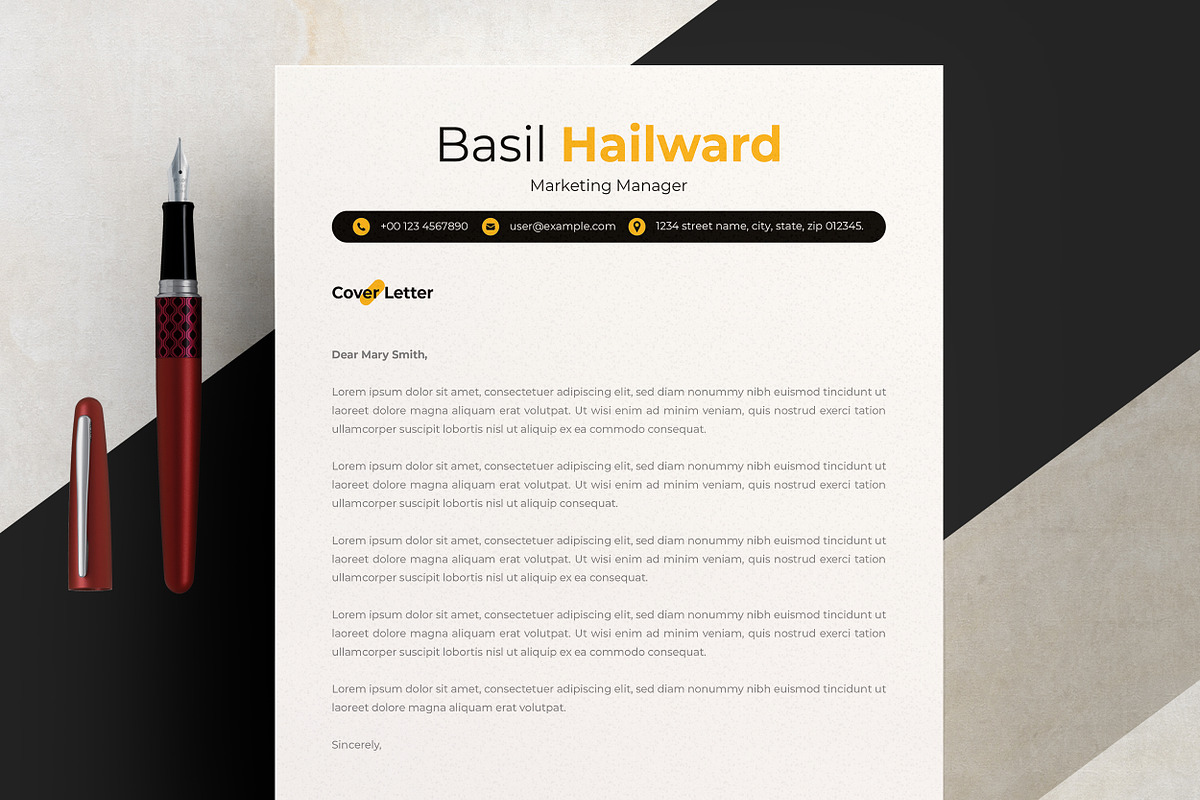Geometric Resume Template preview 3