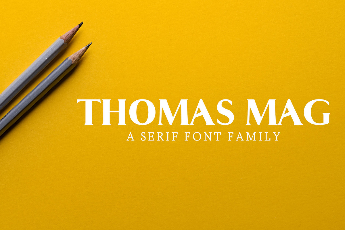 Thomas Mag Serif Fonts Family Pack, a Serif Font by Creativetacos (Photo 1 of 5)