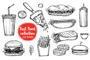 Fast food vintage illustration #2