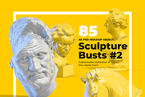 85 Sculptures Busts Mockup #2