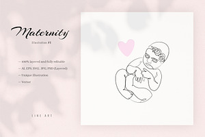 Maternity 8. Line Art Illustration