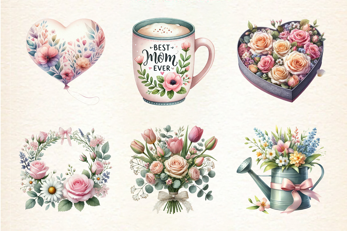Mothers Day Sublimation Clipart, an Illustration by DreamArtGraphic (Photo 3 of 5)