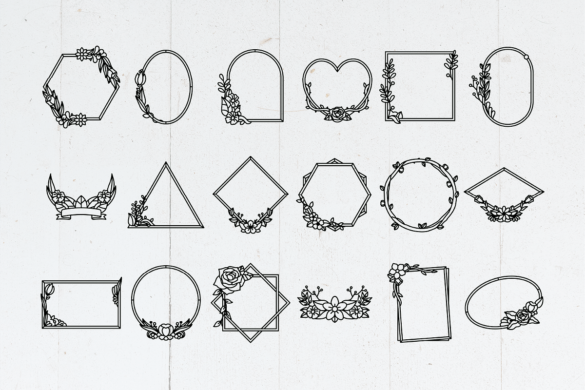50 Floral Frames - SVG Cut Files, a Decorative Illustration by Arshad Ali (Photo 8 of 9)