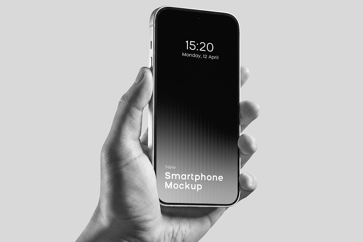 Hand Holding Smartphone Mockup PSD, an iPhone Mockup by graphypix (Photo 4 of 4)