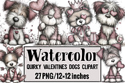 Quirky Valentines Dogs Clipart, an Illustration by Design Market (Thumbnail 1 of 3)
