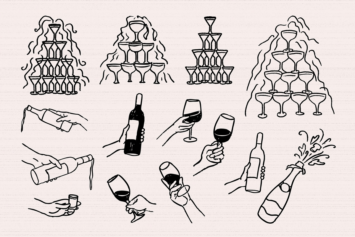 Whimsy Party hand-drawn vector, an Object Graphic by SunnyAfternoons (Photo 17 of 26)