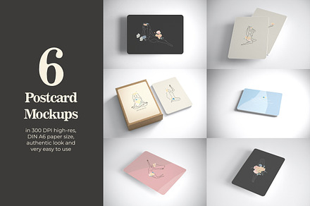 Postcard Mockup A6 rounded corners