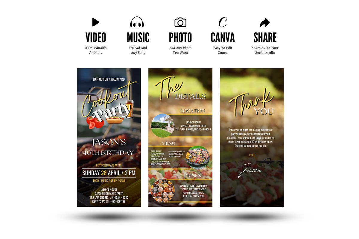 Cookout Birthday Invitation, an Invitation Template by Earth5168 (Photo 6 of 9)
