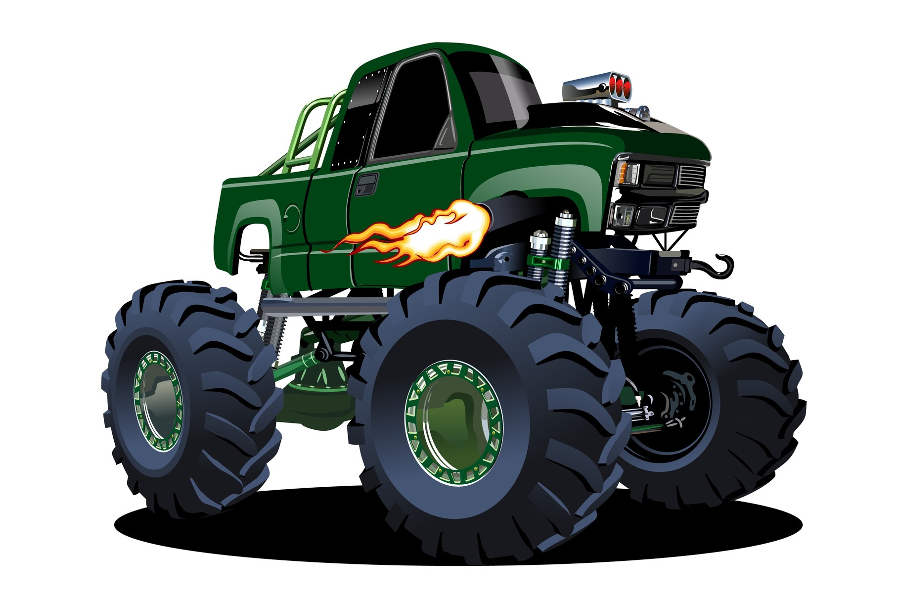 Vector Cartoon Monster Truck, a Transportation Illustration by Mechanik