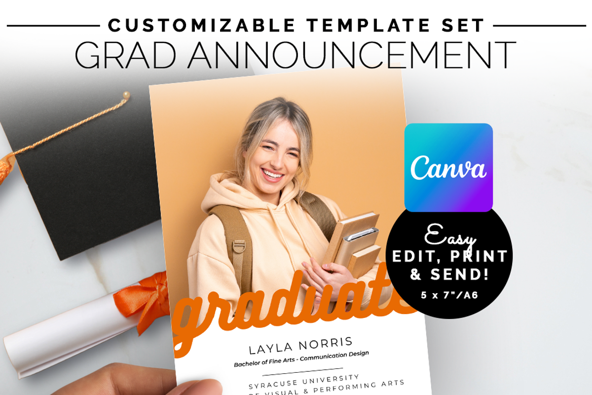 Graduation Announcement Invite, an Invitation Template by Bdemm Studio (Photo 1 of 9)