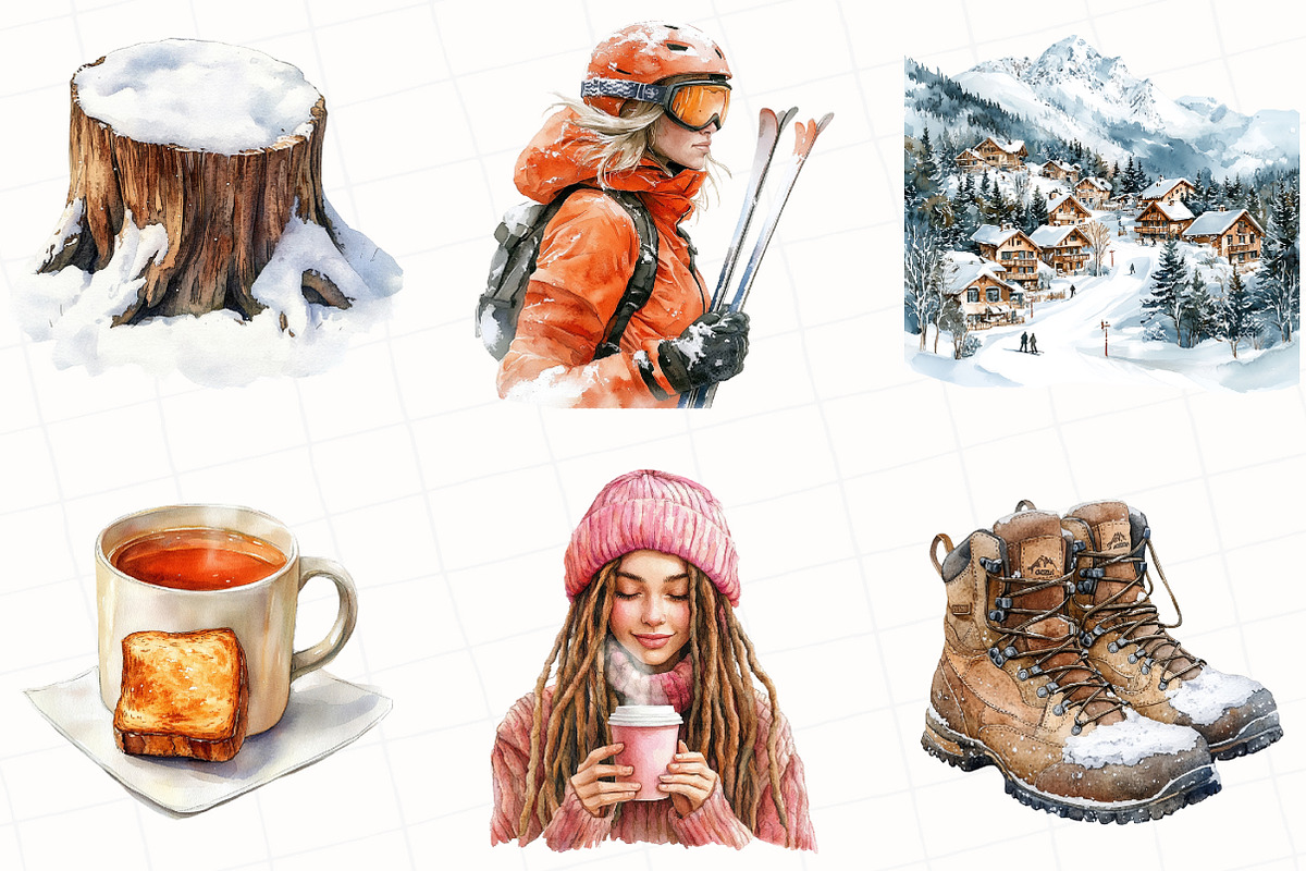 Winter Adventure Clipart, an Illustration by OK Design (Photo 3 of 5)