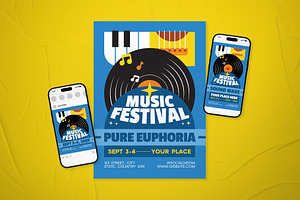 Music Festival Event Flyer Set, a Flyer Template by The Good Store