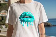 Turquoise Dripping Lips Bundle, an Illustration by SVGArt (Thumbnail 7 of 8)