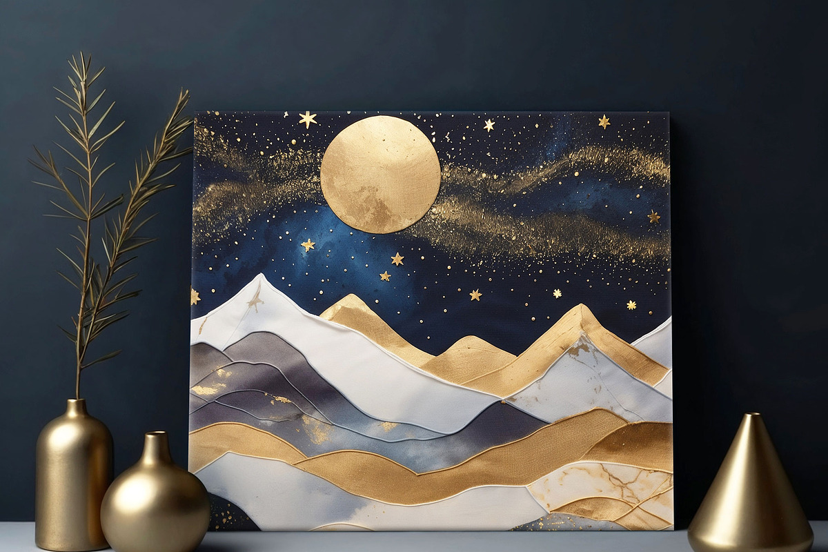 Gold Autumn Landscape & Sky, a Background Graphic by by creative paper (Photo 3 of 18)
