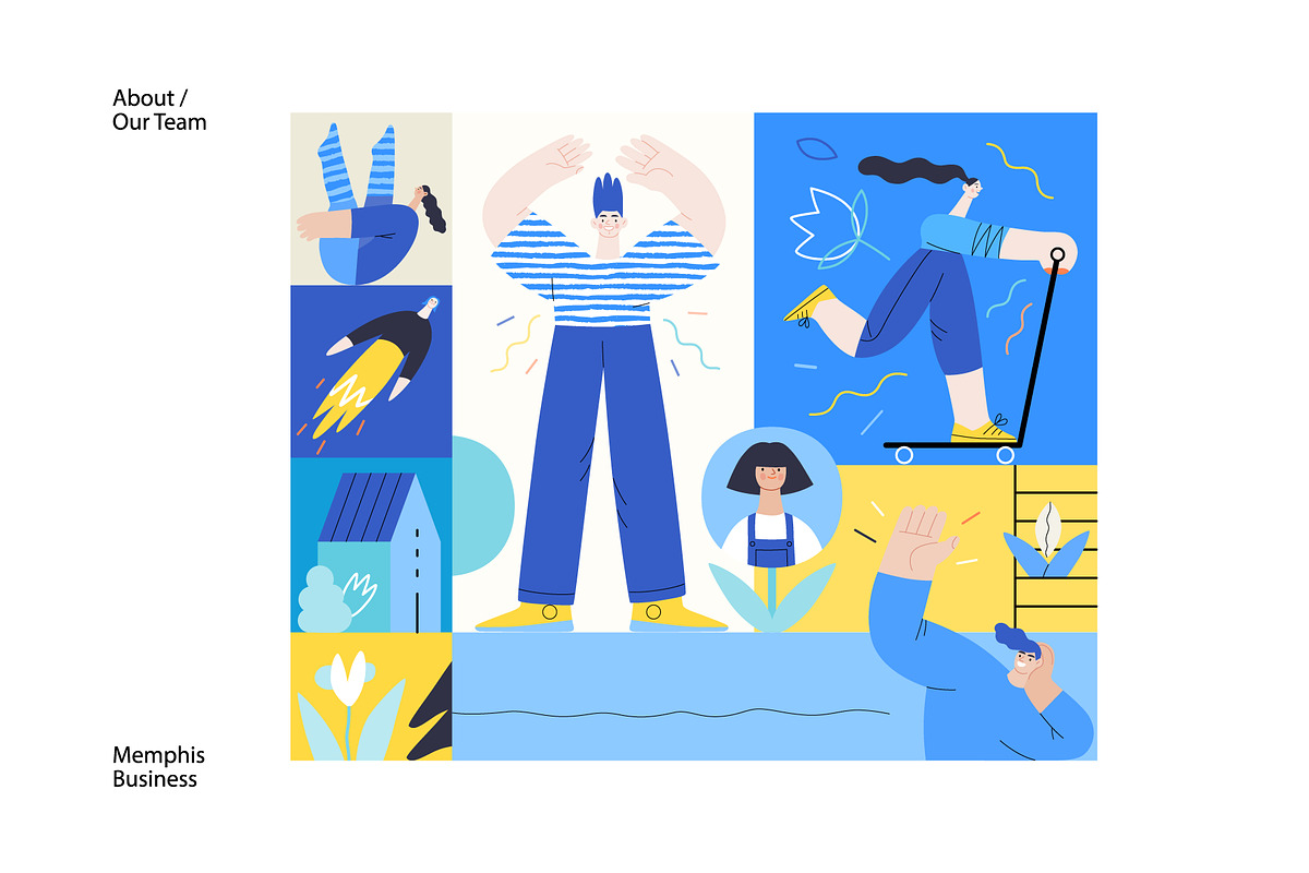 Memphis Business, vector illos, a Templates & Theme by Grivina's shop (Photo 7 of 27)