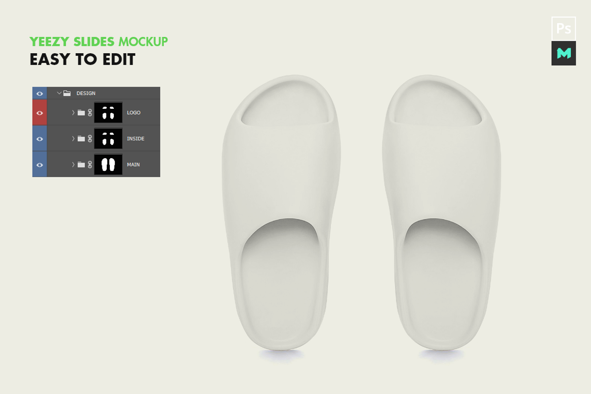 YEEZY SLIDES Mockup