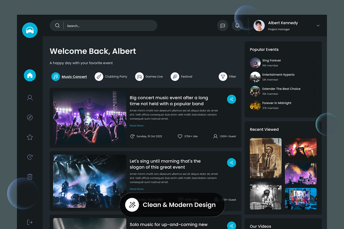 Findfest - Event Club Dashboard, an UI Kit Template by SLAB! Design (Photo 4 of 6)