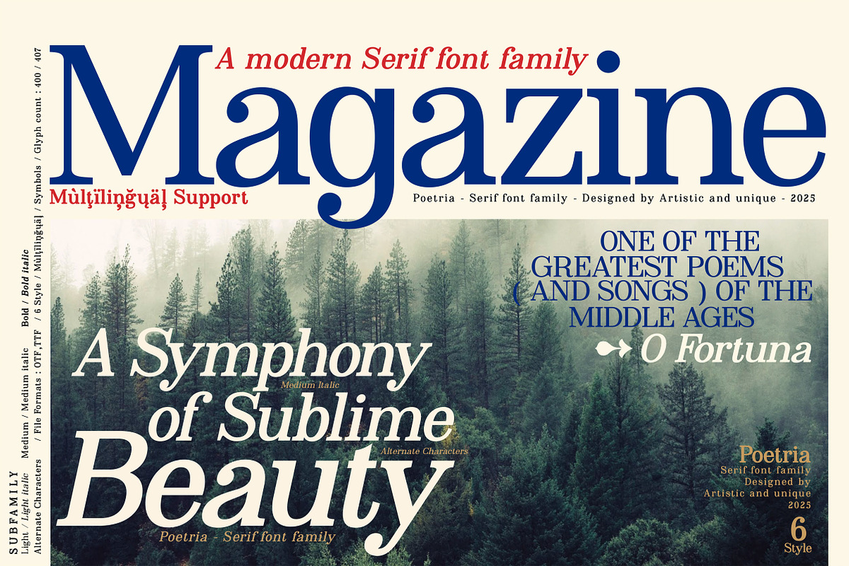 Poetria - Serif Font Family, a Serif Font by Artistic & Unique (Photo 10 of 15)