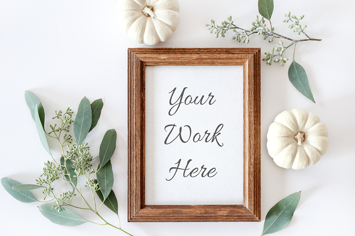 Fall Frame V1 Mock Up, a Print Template by SunnyTangerine Stock (Photo 1 of 2)