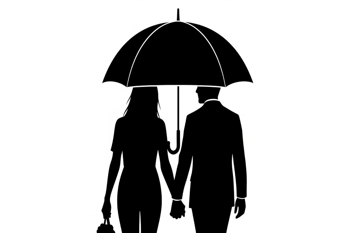 50 Couple Umbrella Silhouette Bundle, an Illustration by Designs_River (Photo 6 of 51)