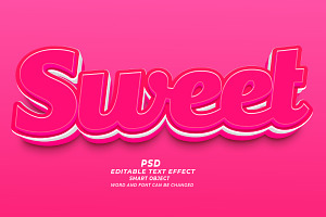 Sweets PSD 3D Editable Text Effect