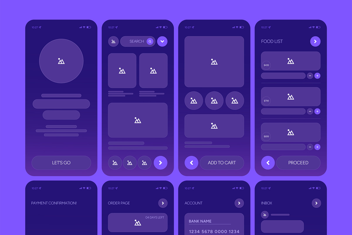 Food Delivery Mobile App Wireframe, a Wireframe Template by ContestDesign (Photo 2 of 4)