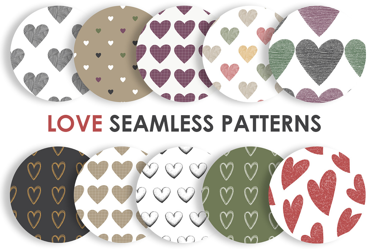 LOVE seamless patterns, a Graphic by Nastya Draws (Photo 1 of 6)