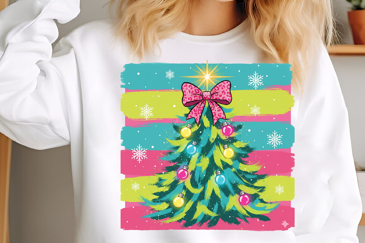 Preppy Coquette Christmas Tree PNG, an Illustration by SinaCreation (Photo 4 of 7)