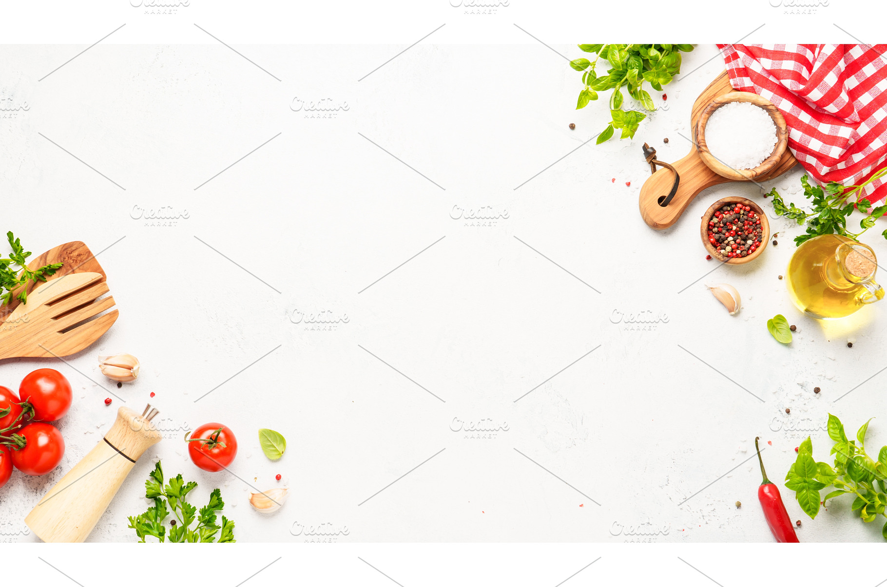 Healthy food background on white., a Food & Drink Photo by Nadia-nb