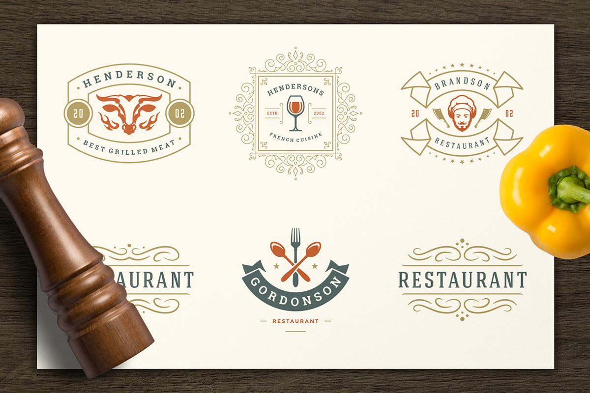 Restaurant Logos & Badges Bundle, a Branding & Logo Template by Vasya Kobelev (Photo 44 of 54)