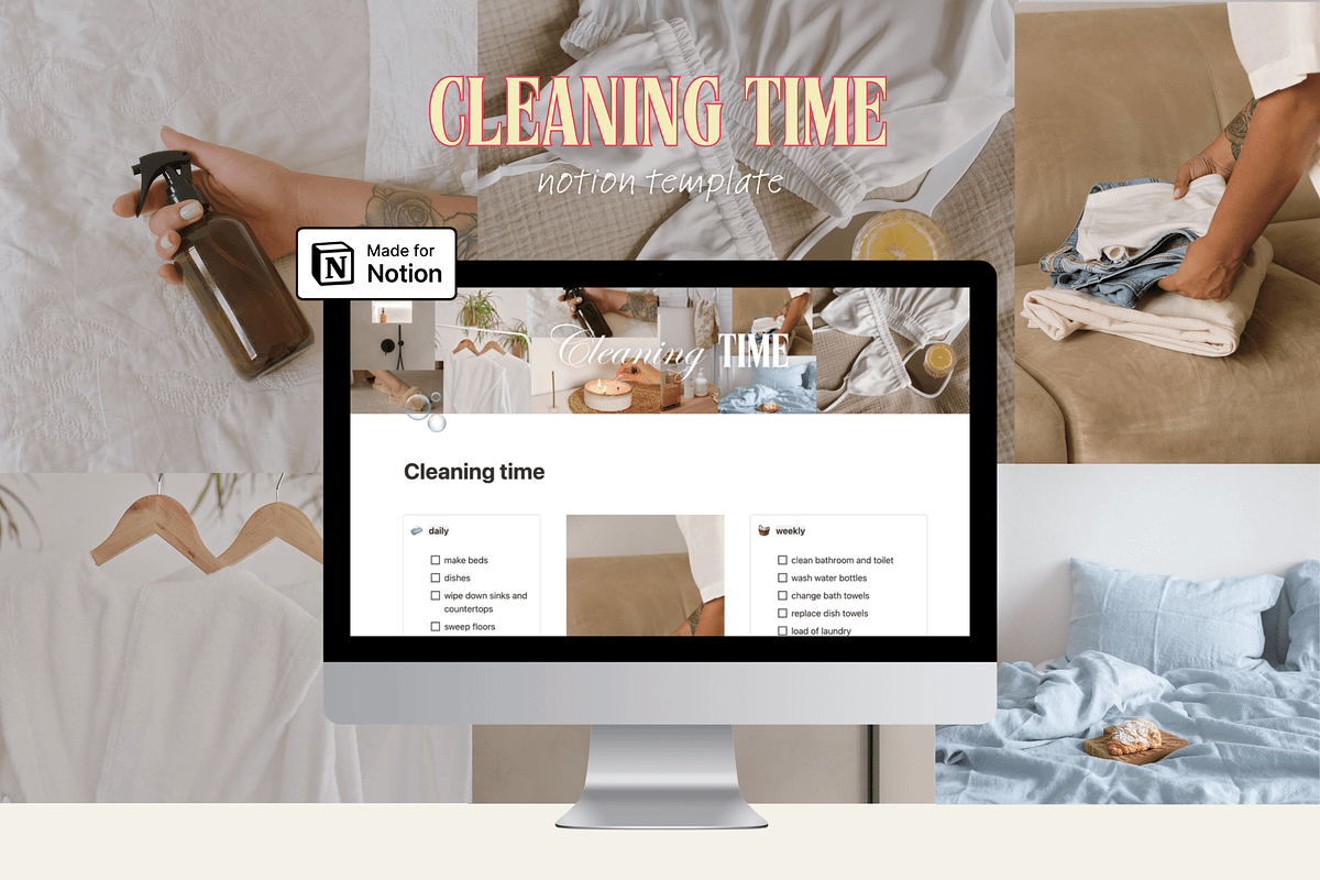Cleaning time - Notion template, an App Template by Iasan Design (Photo 2 of 6)